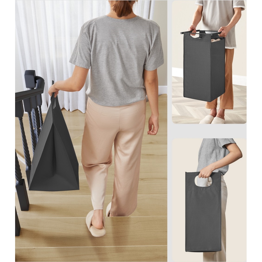 Wäschekorb REX Schwarz/Grau