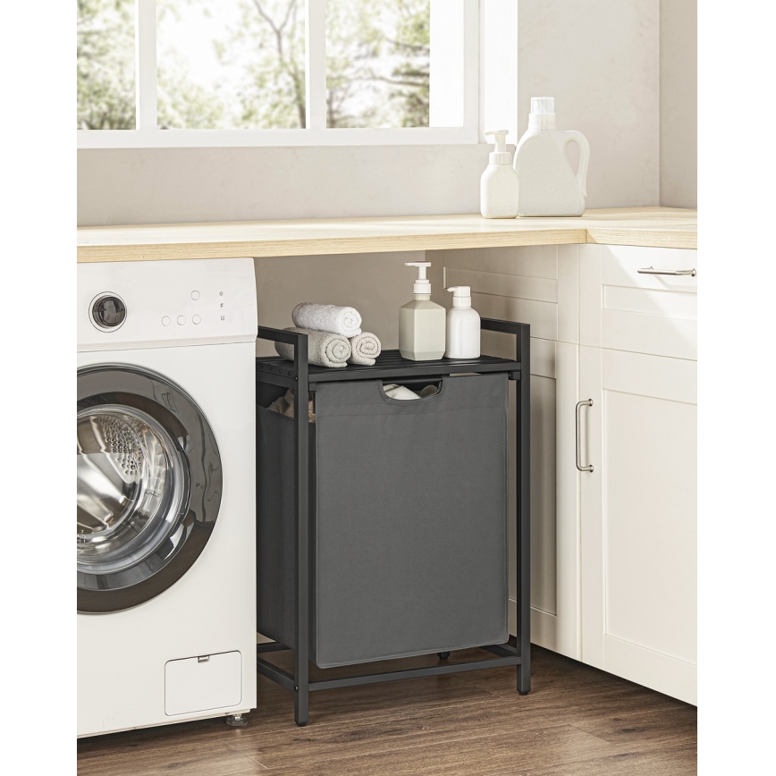 Wäschekorb REX schwarz/grau