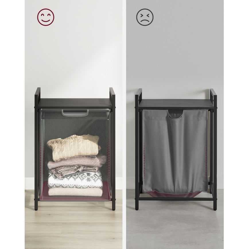 Wäschekorb REX schwarz/grau