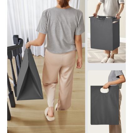 Wäschekorb REX schwarz/grau