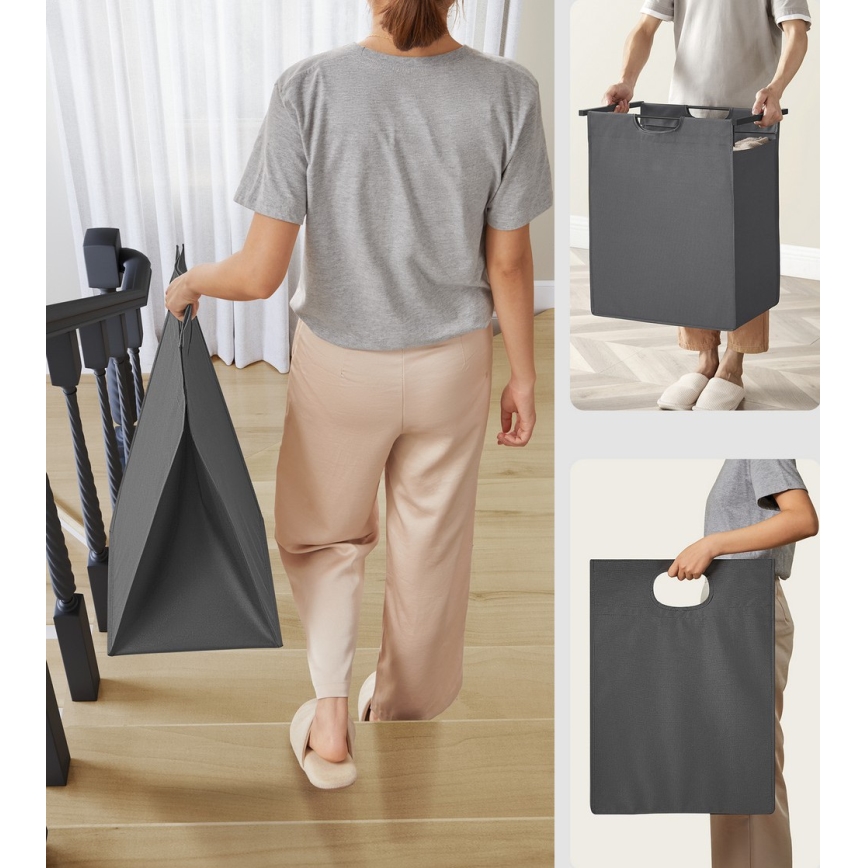 Wäschekorb REX schwarz/grau