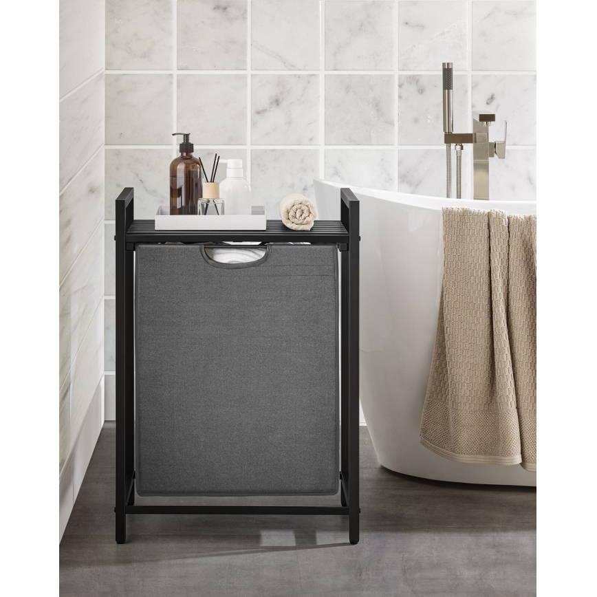 Wäschekorb REX schwarz/grau