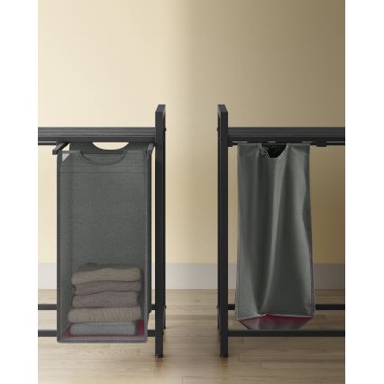 Wäschekorb REX schwarz/grau