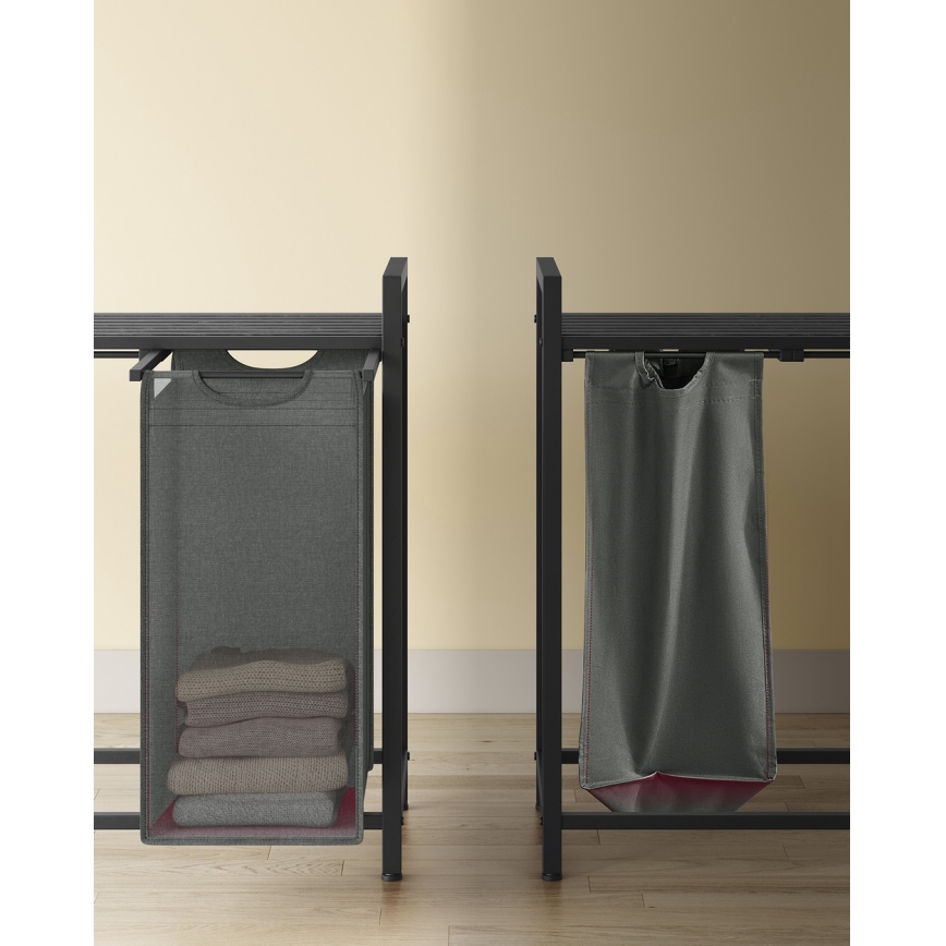 Wäschekorb REX schwarz/grau