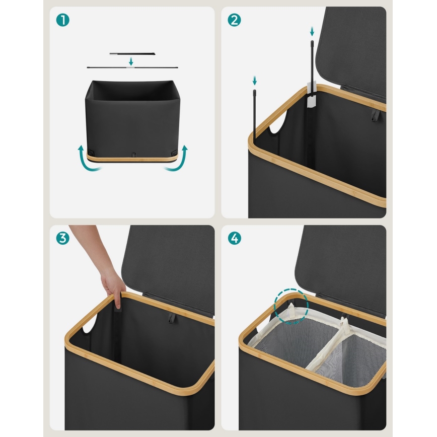 Wäschekorb TATE schwarz