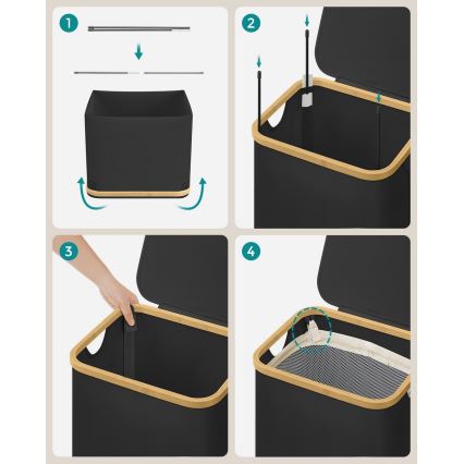 Wäschekorb TATE, schwarz