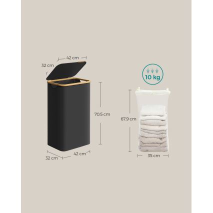 Wäschekorb TATE, schwarz