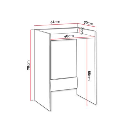 Waschmaschinenschrank POLA 98x64 cm weiß