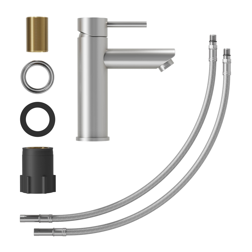 Waschtischarmatur RINGSTED 17,8 cm gebürsteter Edelstahl