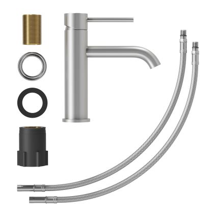 Waschtischarmatur SOVANG 18,3 cm gebürsteter Edelstahl