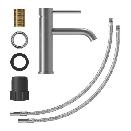 Waschtischarmatur SOVANG 18,3 cm pulverbeschichtetes Grau