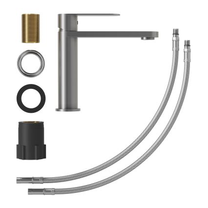 Waschtischarmatur TARNBY, 17,3 cm, pulverbeschichtetes Grau