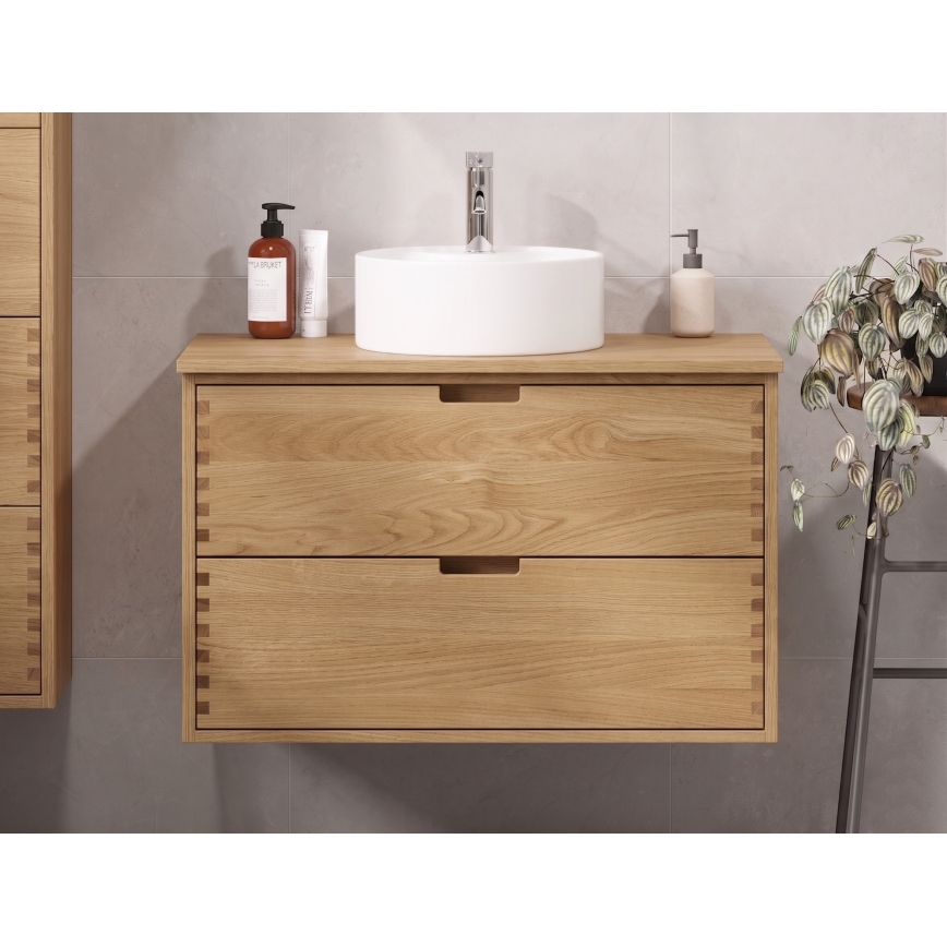 Waschtischplatte FOREST 100 cm beige/Eiche