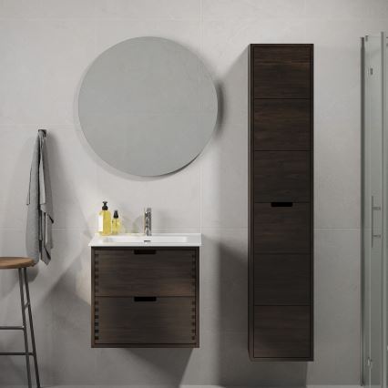 Waschtischunterschrank für Waschbecken GRIBSKOV 60 cm, Braun/Eiche