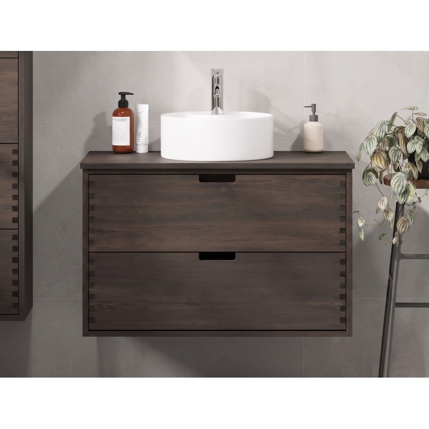 Waschtischunterschrank GRIBSKOV 100 cm Braun/Eiche