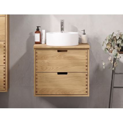 Waschtischunterschrank GRIBSKOV 60 cm Beige/Eiche