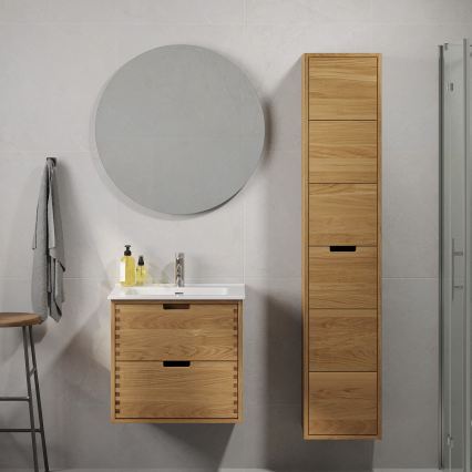 Waschtischunterschrank GRIBSKOV 60 cm Beige/Eiche/Weiß