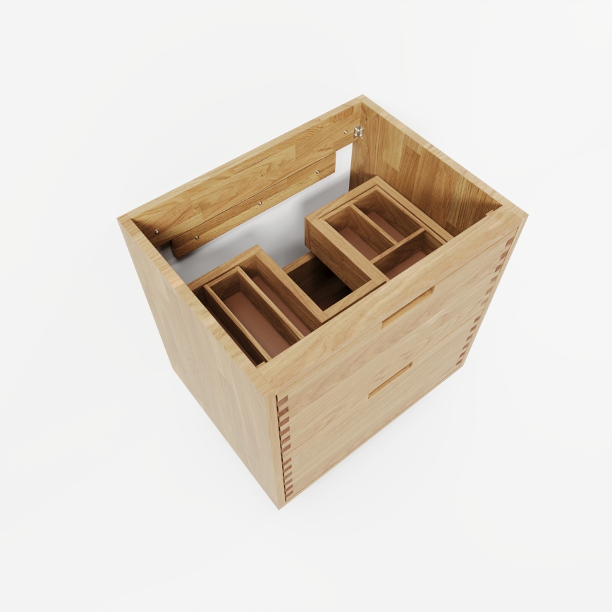Waschtischunterschrank GRIBSKOV 60 cm Beige/Eiche/Weiß