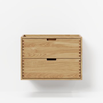 Waschtischunterschrank GRIBSKOV 80 cm, Beige/Eiche