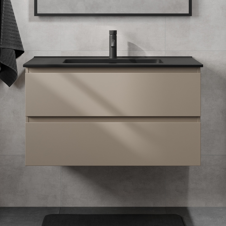 Waschtischunterschrank mit Waschbecken KENWOOD 91 cm Marakesh/Schwarz