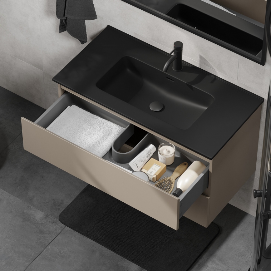 Waschtischunterschrank mit Waschbecken KENWOOD 91 cm Marakesh/Schwarz