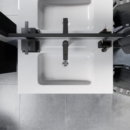 Waschtischunterschrank mit Waschbecken MOLDE, 80 cm, schwarz