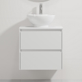 Waschtischunterschrank mit Waschbecken TRONDHEIM/DRAMMEN 60x57x46 cm weiß