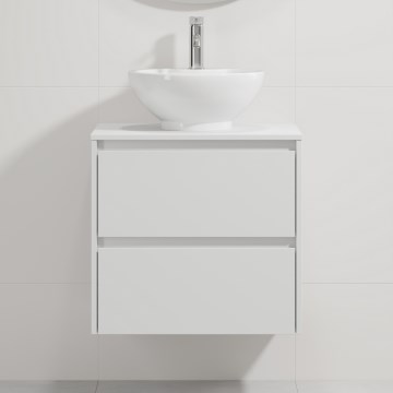 Waschtischunterschrank mit Waschbecken TRONDHEIM/DRAMMEN 60x57x46 cm weiß