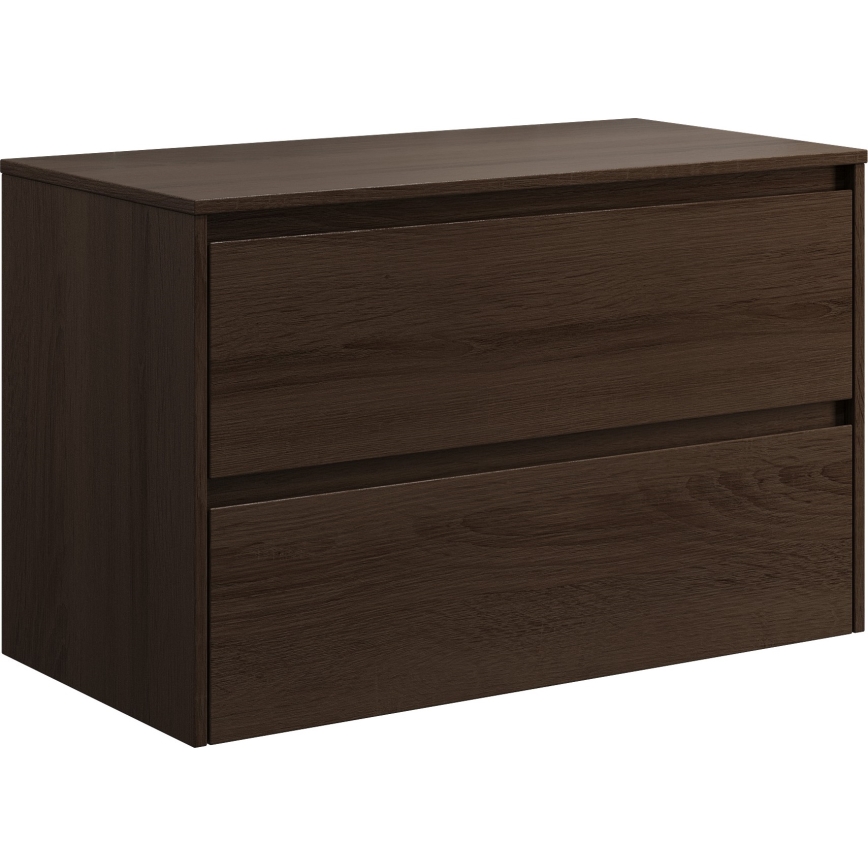 Waschtischunterschrank mit Waschbecken TRONDHEIM/KRISTIANSAND 90x57x46 cm Nussbaum/weiß