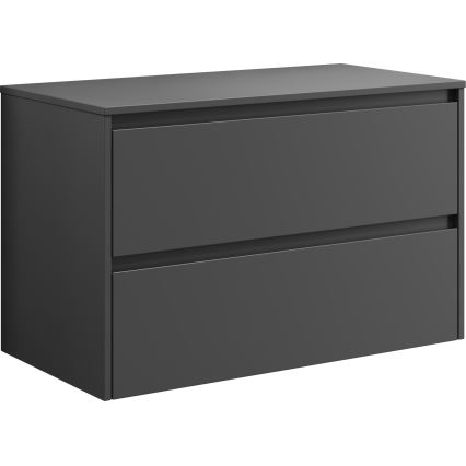 Waschtischunterschrank mit Waschbecken TRONDHEIM/LJORDAL 90x57x46 cm Anthrazit/Schwarz