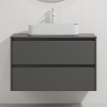 Waschtischunterschrank mit Waschbecken TRONDHEIM/LJORDAL 90x57x46 cm Anthrazit/Weiß