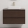 Waschtischunterschrank mit Waschbecken TRONDHEIM/LJORDAL 90x57x46 cm Nussbaum/Weiß