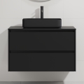 Waschtischunterschrank mit Waschbecken TRONDHEIM/LJORDAL 90x57x46 cm schwarz