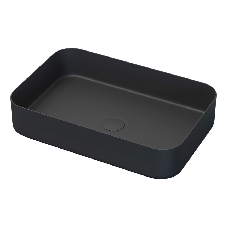 Waschtischunterschrank mit Waschbecken TRONDHEIM/LJORDAL 90x57x46 cm schwarz