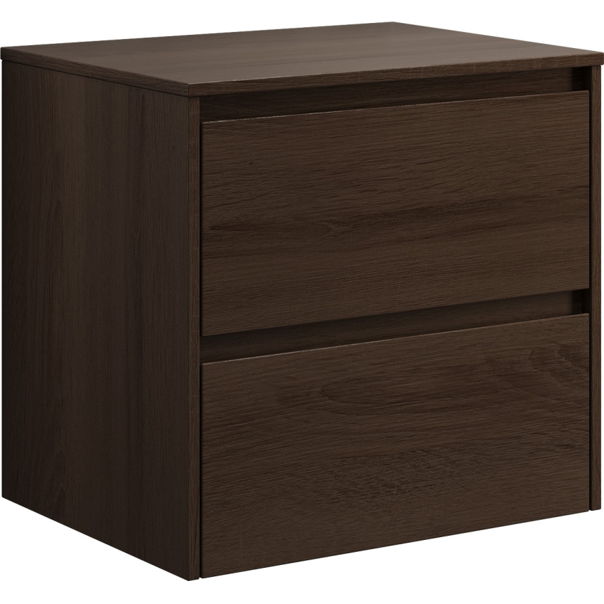 Waschtischunterschrank mit Waschbecken TRONDHEIM/VIKEDAL 60x57x46 cm Nussbaum/Weiß
