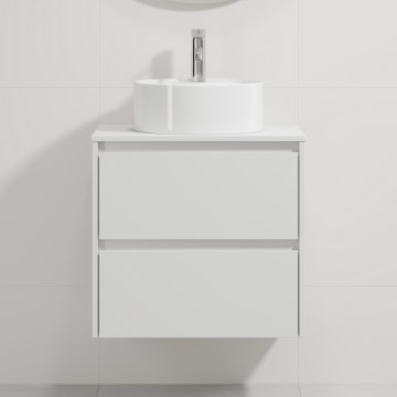 Waschtischunterschrank mit Waschbecken TRONDHEIM/VIKEDAL 60x57x46 cm weiß
