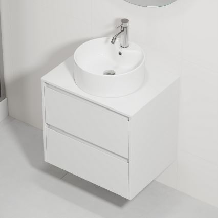Waschtischunterschrank mit Waschbecken TRONDHEIM/VIKEDAL 60x57x46 cm weiß