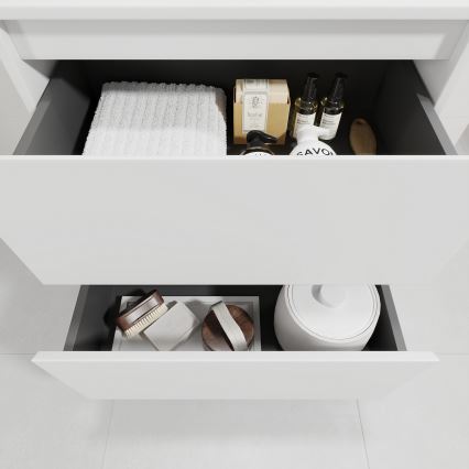 Waschtischunterschrank mit Waschbecken TRONDHEIM/VIKEDAL 60x57x46 cm weiß