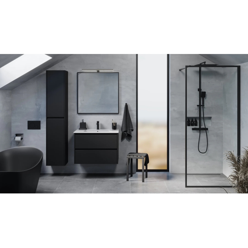 Waschtischunterschrank MOLDE 80x55x46 cm schwarz