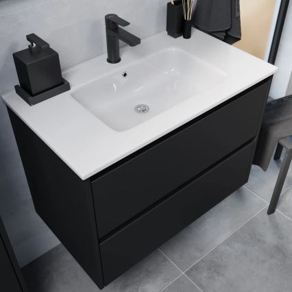 Waschtischunterschrank MOLDE 80x55x46 cm schwarz