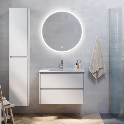 Waschtischunterschrank MOLDE mit Waschbecken, 80x55x46 cm, weiß