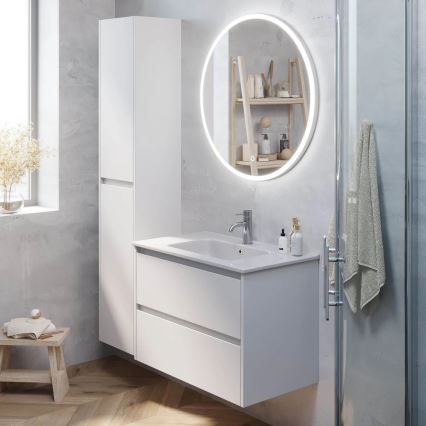 Waschtischunterschrank MOLDE mit Waschbecken, 80x55x46 cm, weiß