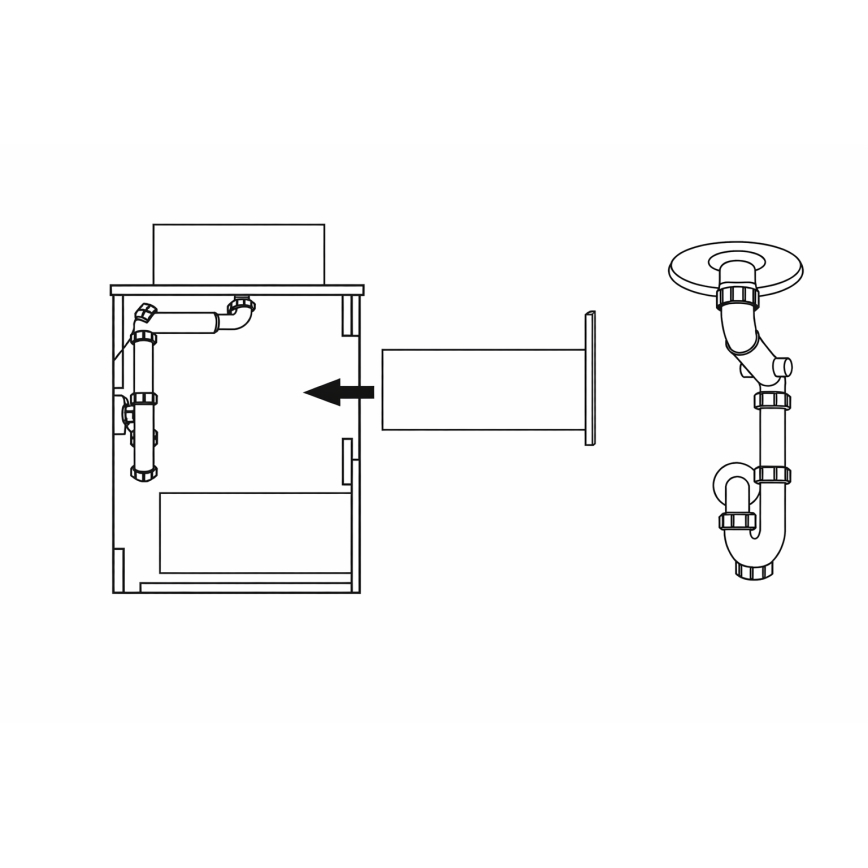Waschtischunterschrank TRONDHEIM für 60-cm-Waschbecken, Eiche