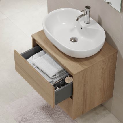 Waschtischunterschrank TRONDHEIM für Waschbecken 60x57x46 cm, Eiche