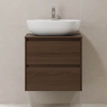Waschtischunterschrank TRONDHEIM für Waschbecken 60x57x46 cm, Nussbaum