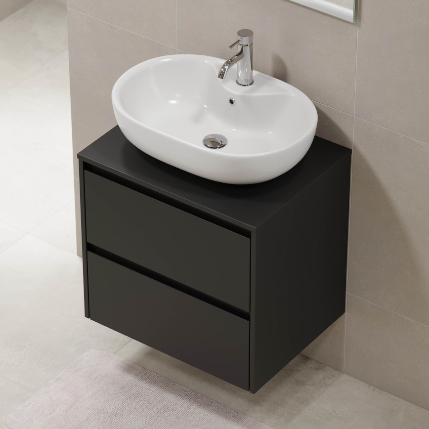 Waschtischunterschrank TRONDHEIM für Waschbecken 60x57x46 cm schwarz