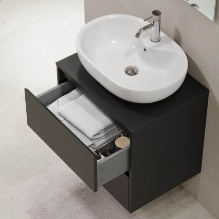 Waschtischunterschrank TRONDHEIM für Waschbecken 60x57x46 cm schwarz