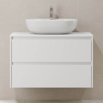 Waschtischunterschrank TRONDHEIM für Waschbecken 90x57x46 cm weiß