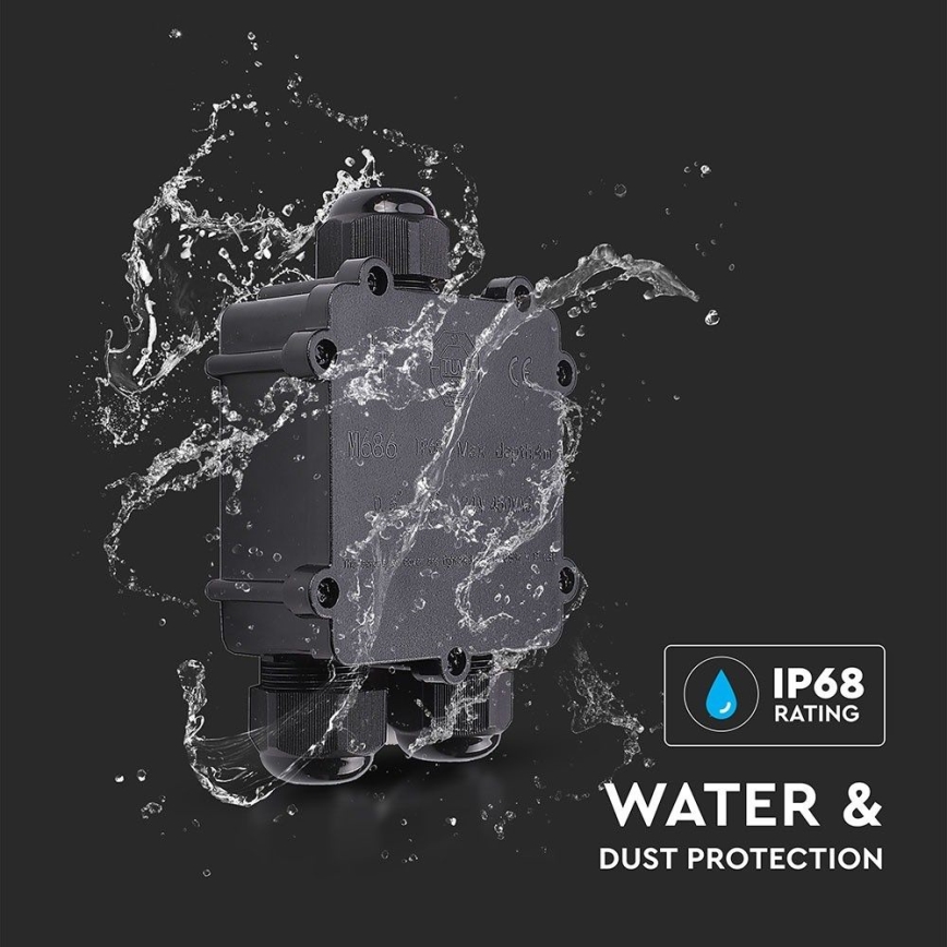 Wasserdichte Abzweigdose IP68 schwarz