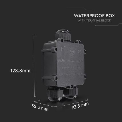 Wasserdichte Abzweigdose IP68 schwarz